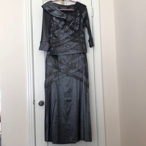 Elegant Floor-Length Silver Dress